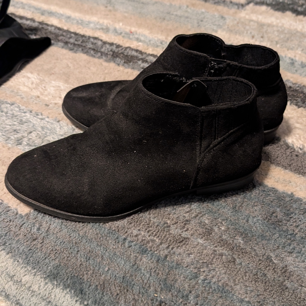 Dominique Black Ankle Booties